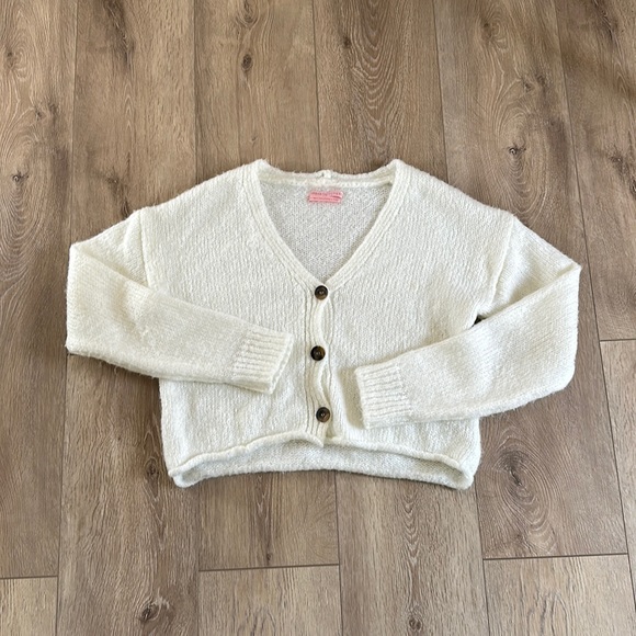White UO cropped cardigan - Picture 1 of 4